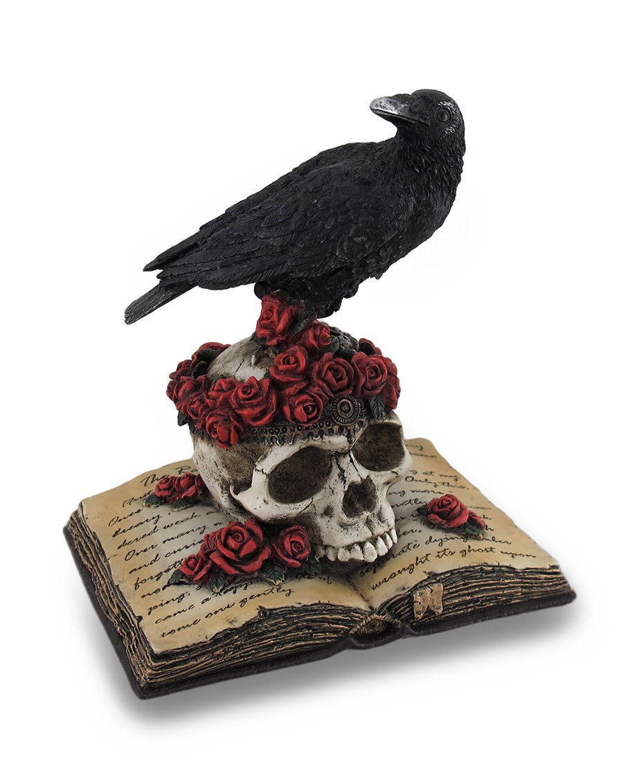 NECRO RAVEN– ダークゴシックオブジェ 死と闇を纏う“漆黒のレイヴン” Amazon.com: Zeckos Mystical Raven on a Rose-Covered Skull Hand